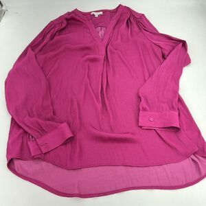 Maison d Amelie Paris Top XL Satin Blouse Long Sleeve Shirt
